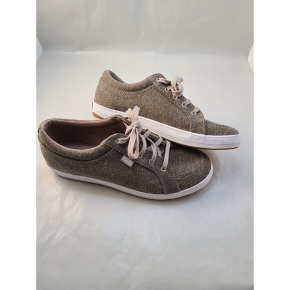 Keds Center II Sneakers 6.5 Walnut Cotton Slub Dream Foam Casual Lace-Up Shoe - Picture 3 of 7
